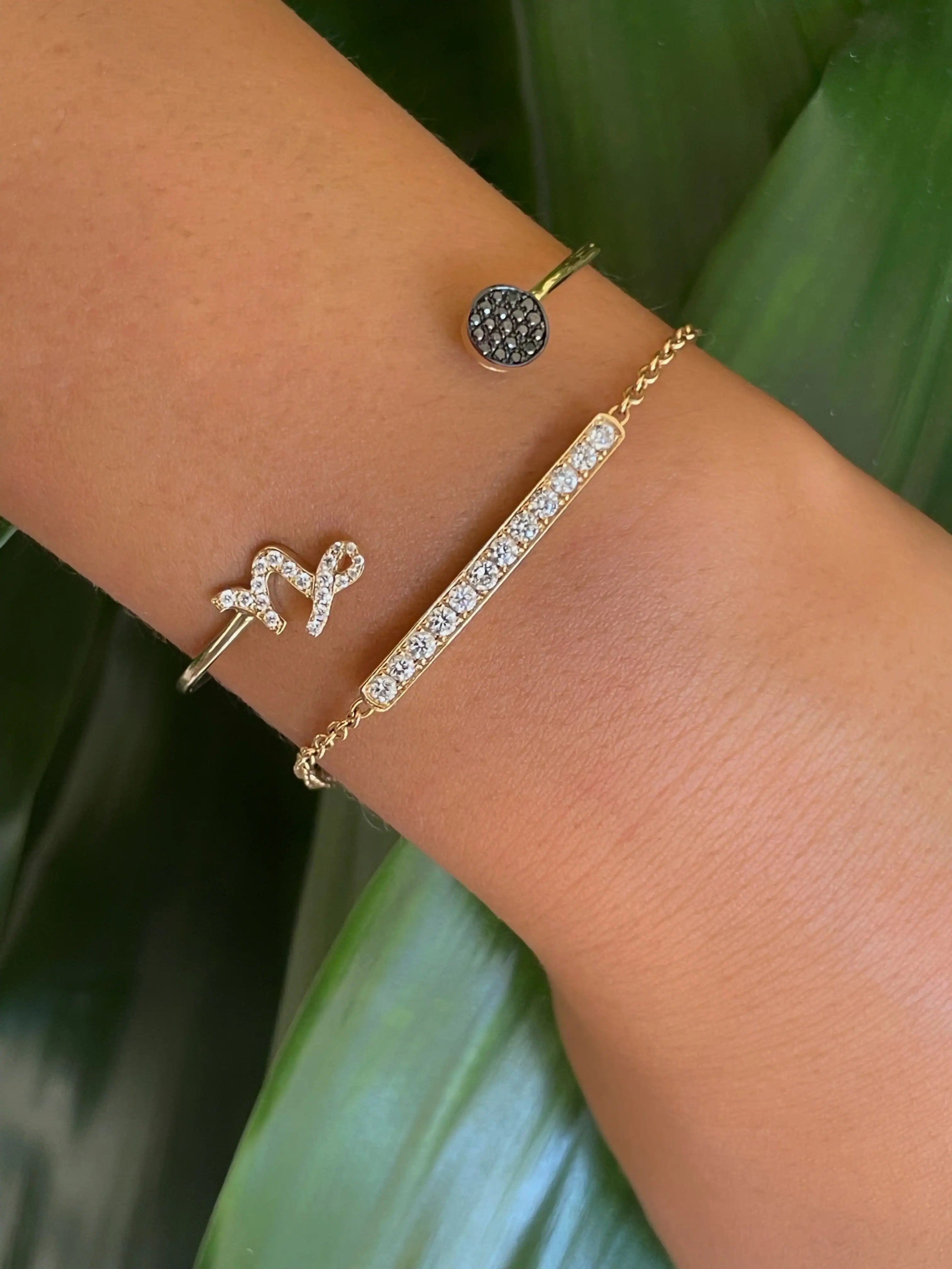 Semi Diamond Bangle Bracelet