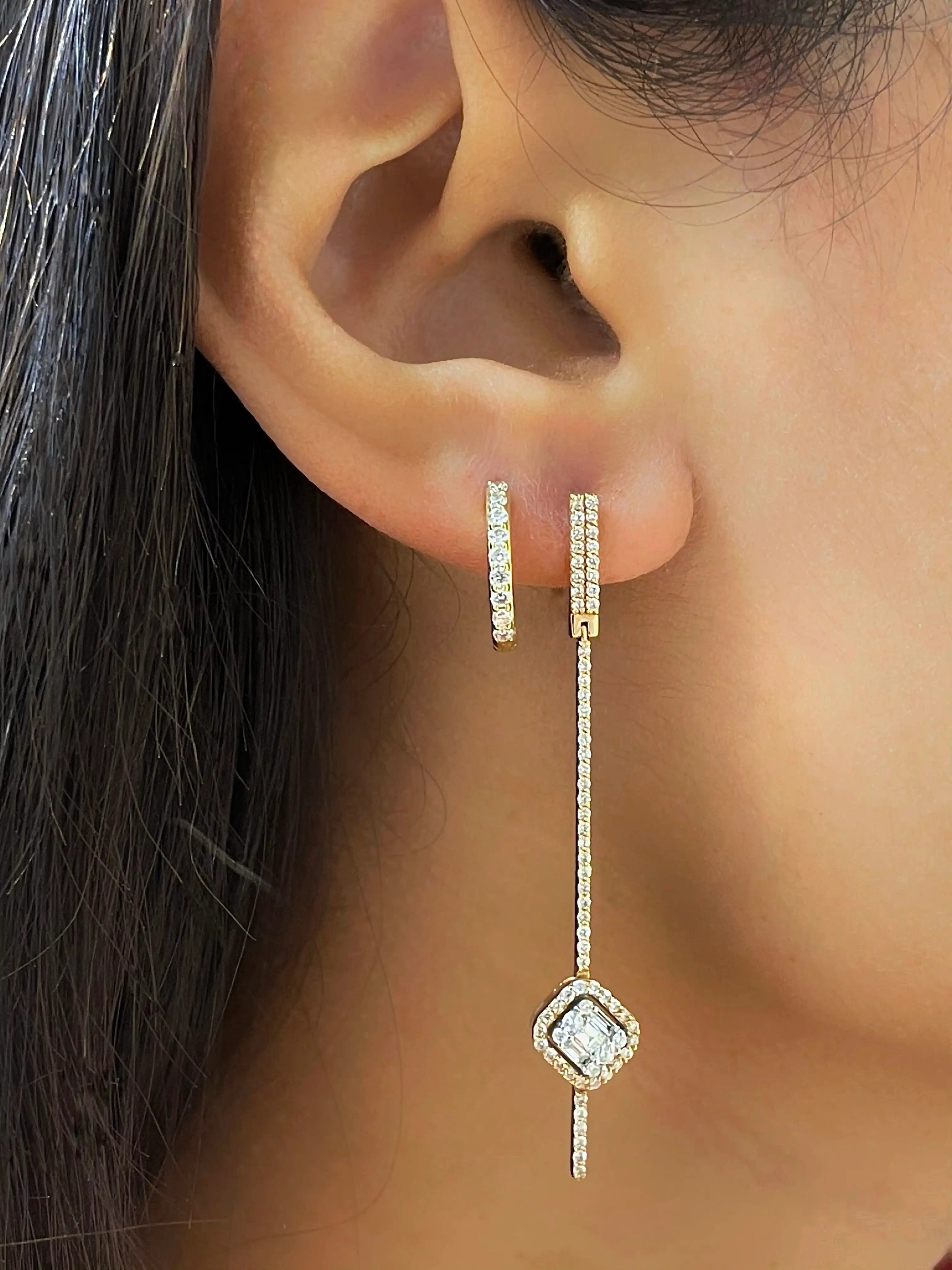 Diamond Pave Oval Hoops