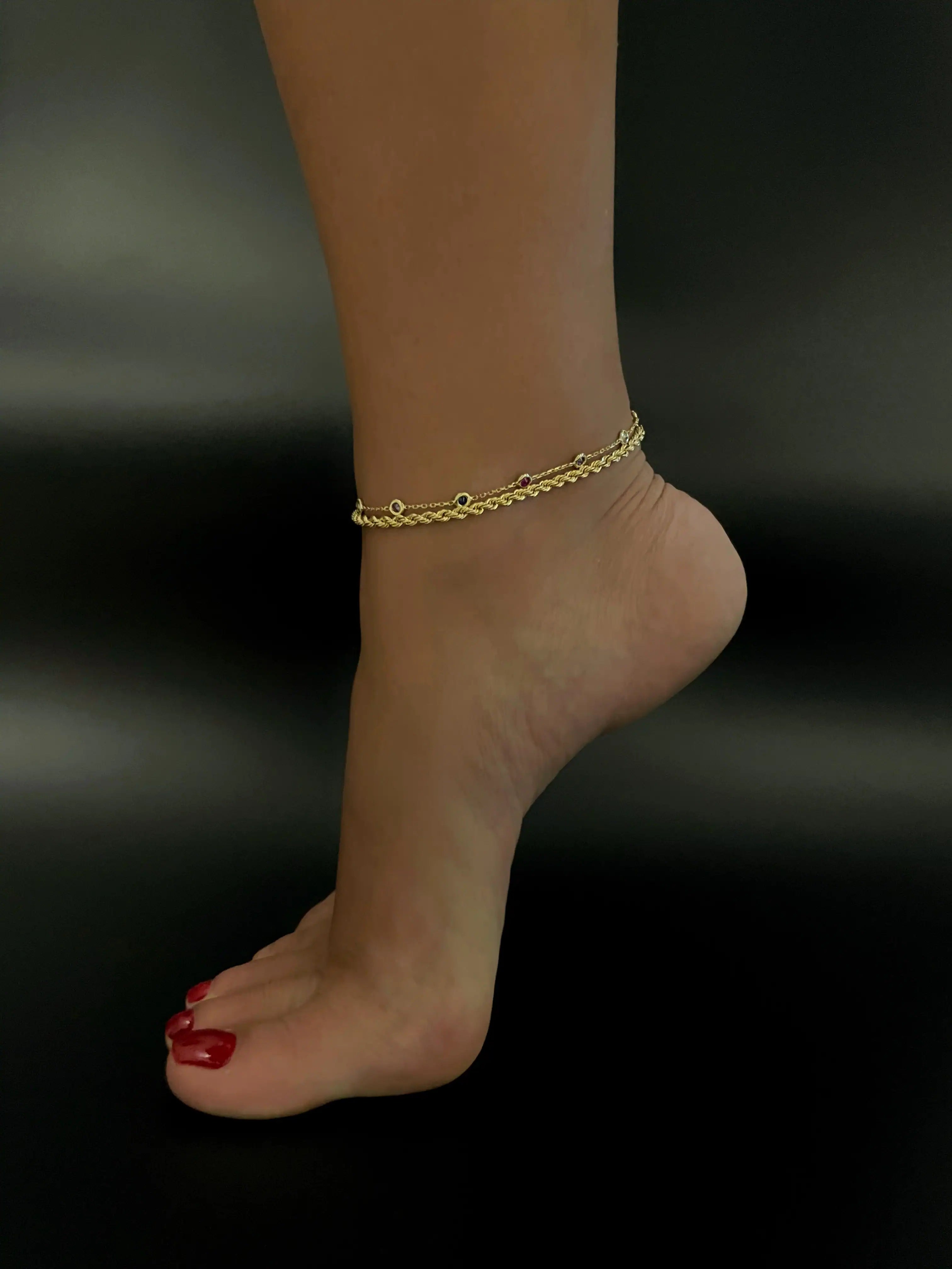 Rainbow Zircon Anklet
