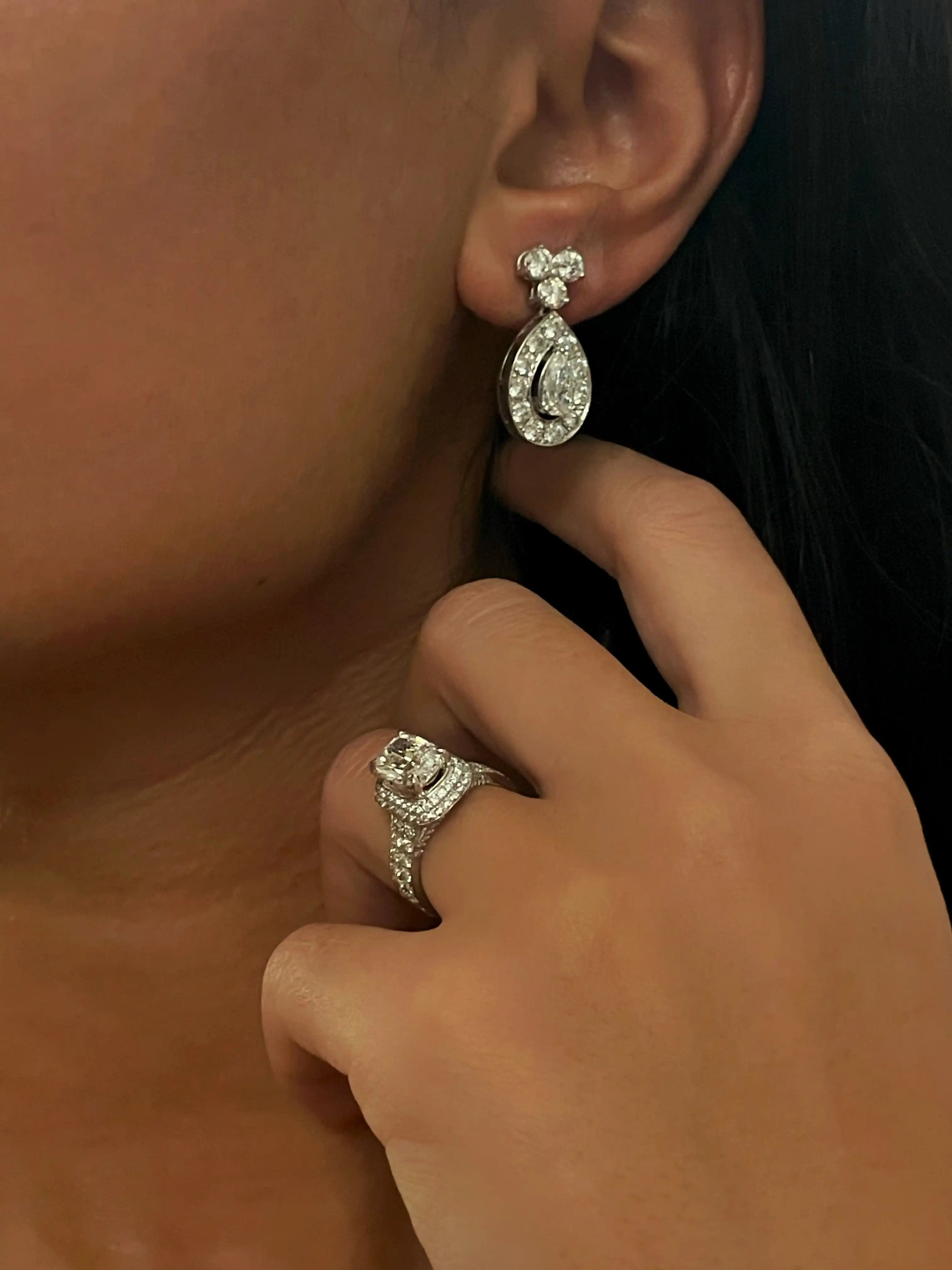 Double Pave Cushion Solitaire