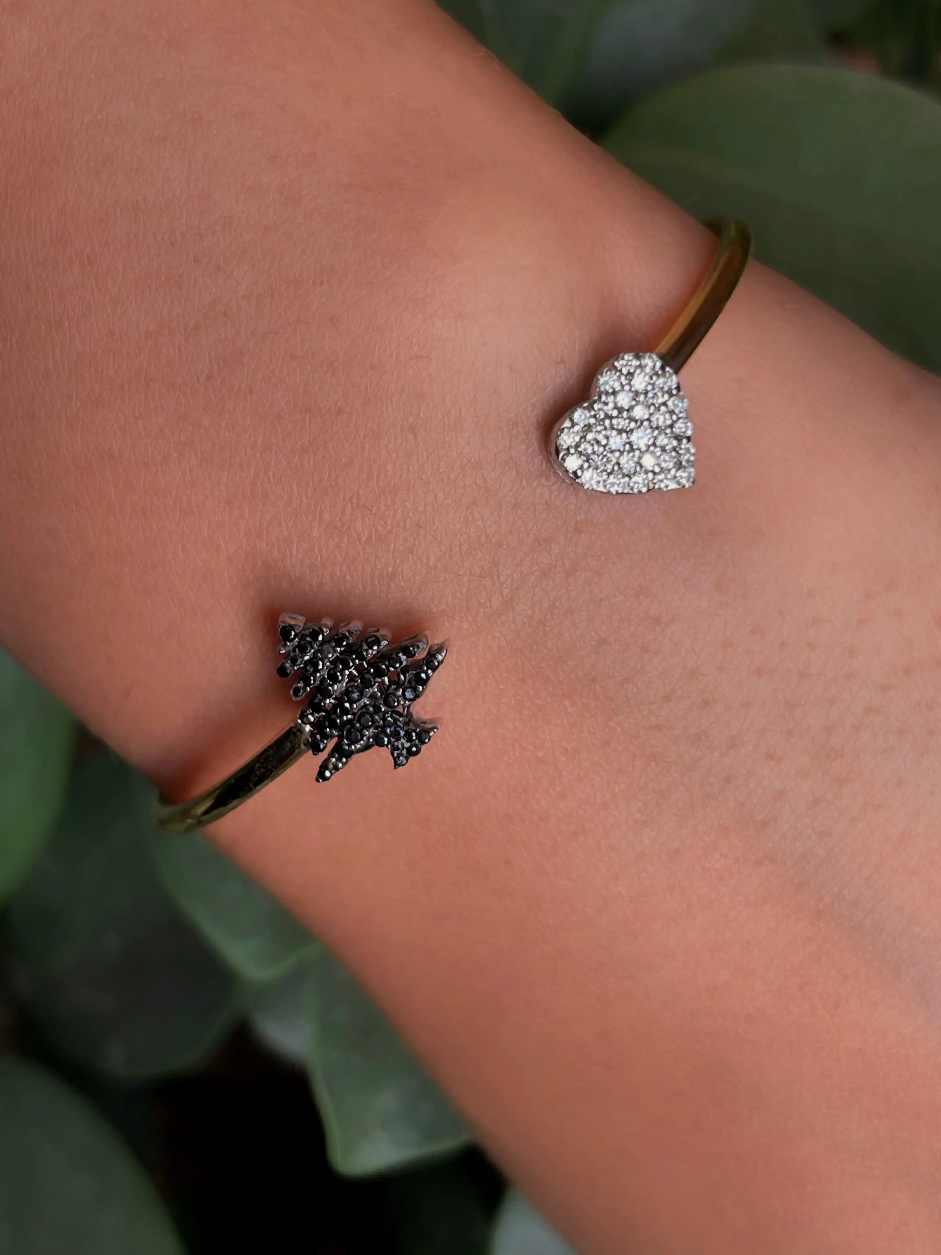 Diamond Heart Cedar Bangle