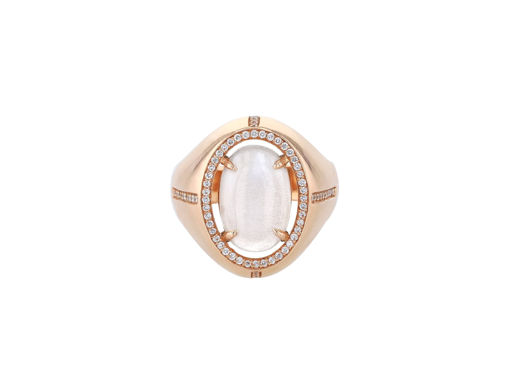 Moonstone Diamond Pave Ring