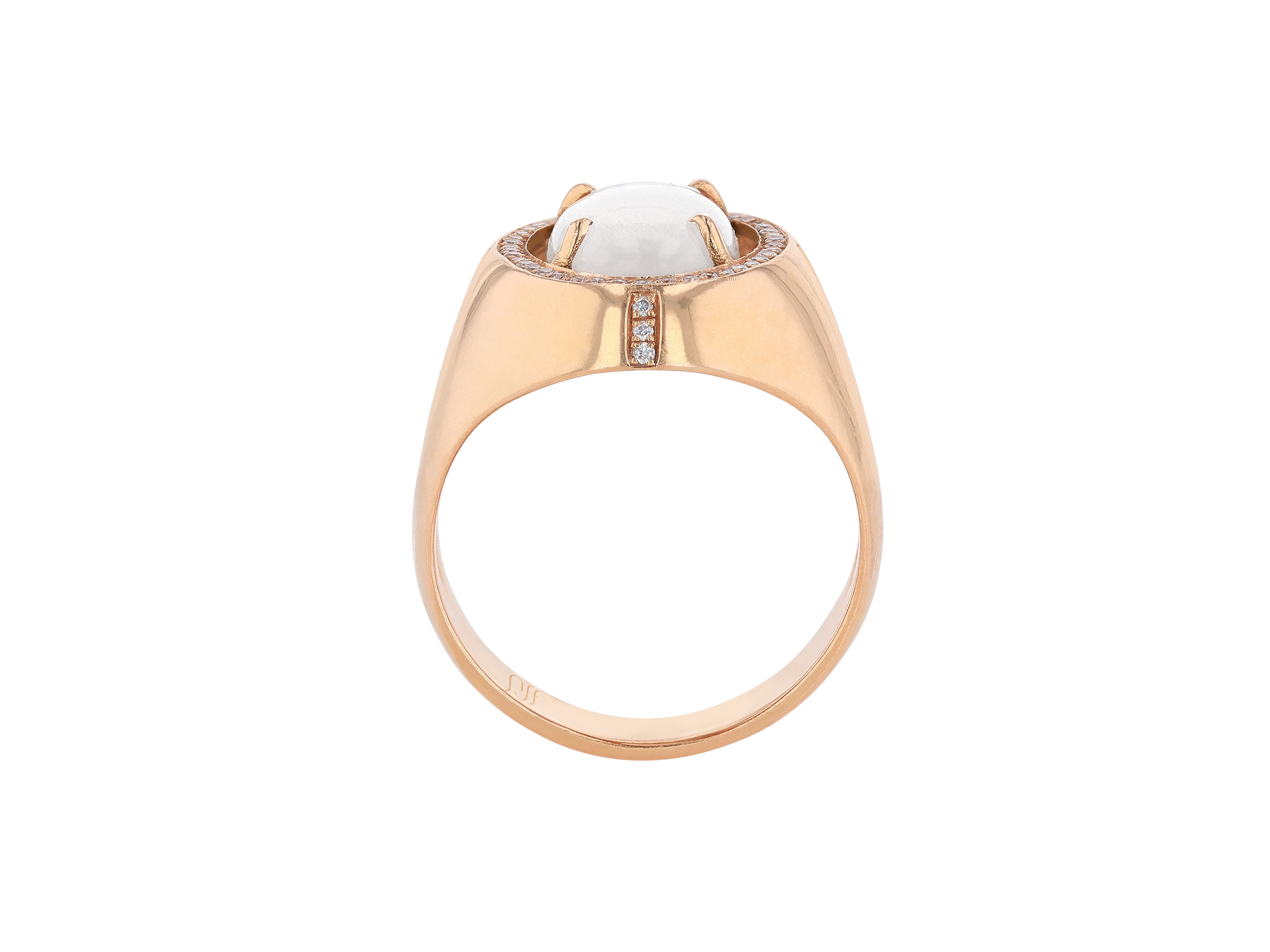 Moonstone Diamond Pave Ring