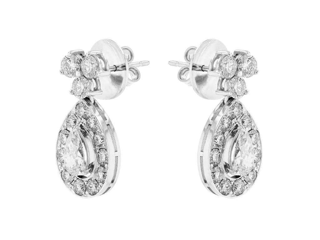 Pansy Diamond Pear Earrings