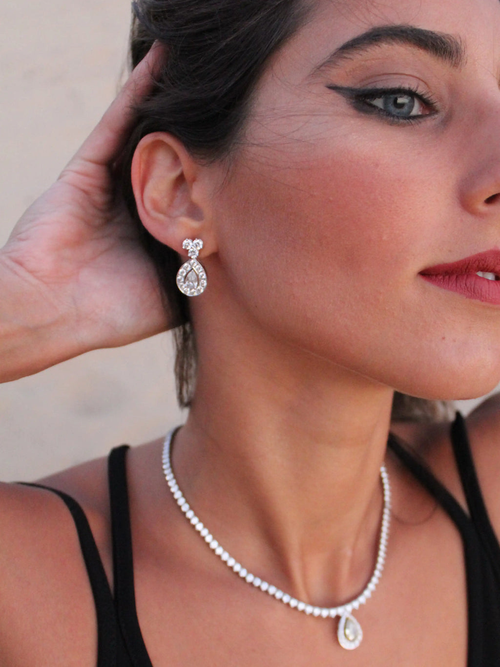 Pansy Diamond Pear Earrings