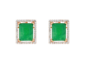 Green Emerald Diamond Studs