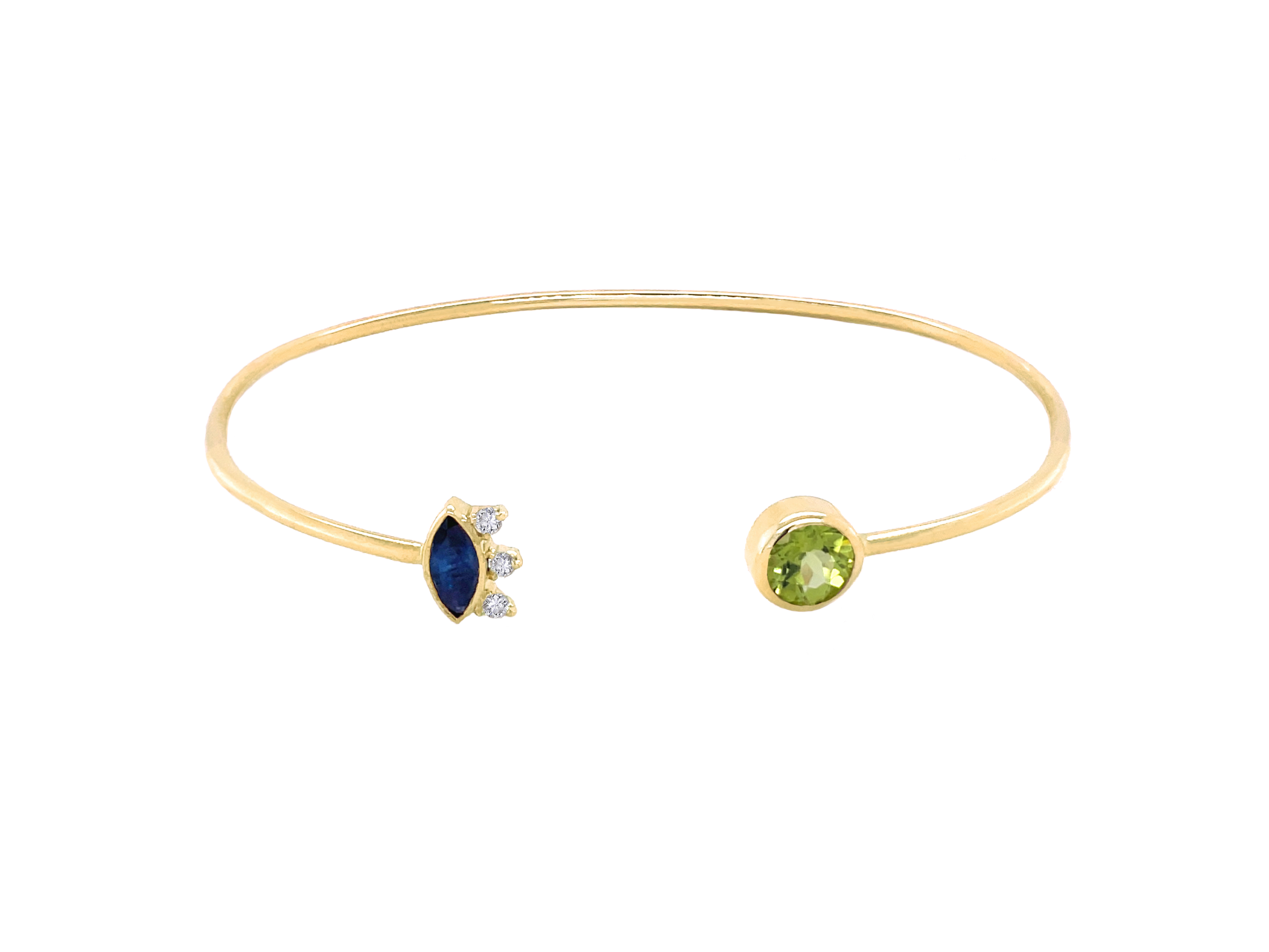 Peridot Sapphire Marquise Bangle