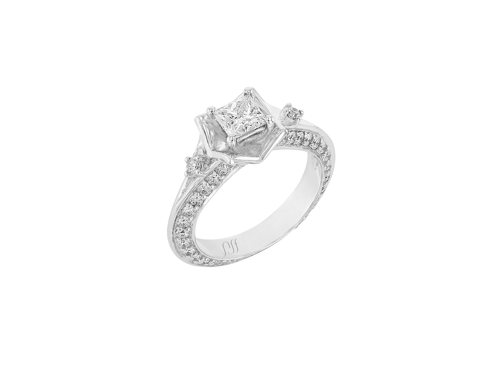 Princess Shield Diamond Solitaire