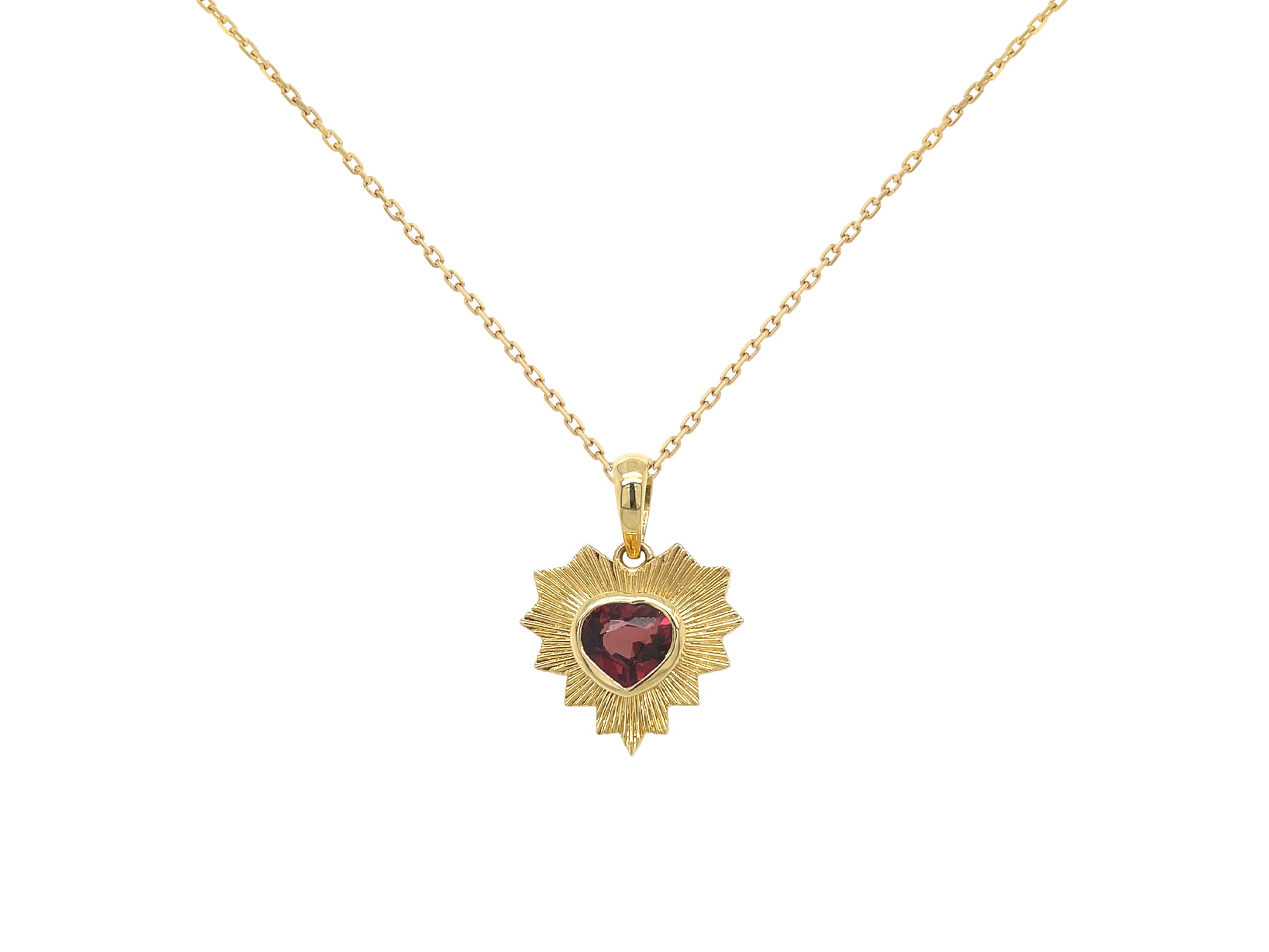 Garnet Heart Pendant