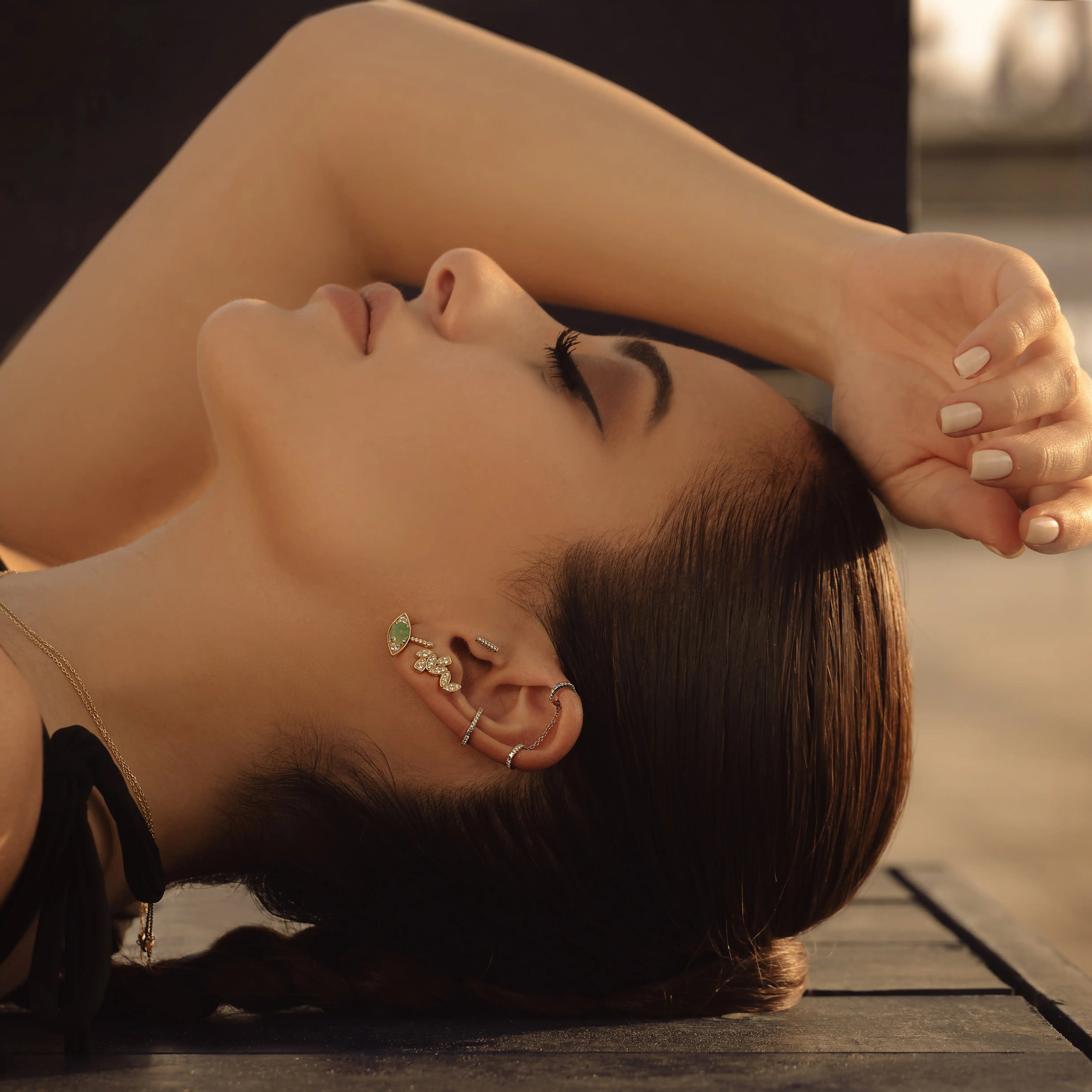 Emerald Diamond Eye Earrings