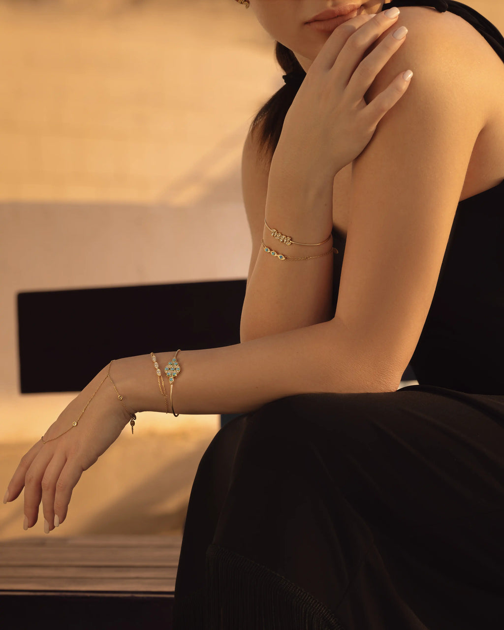 Diamond Half Bloom Bangle