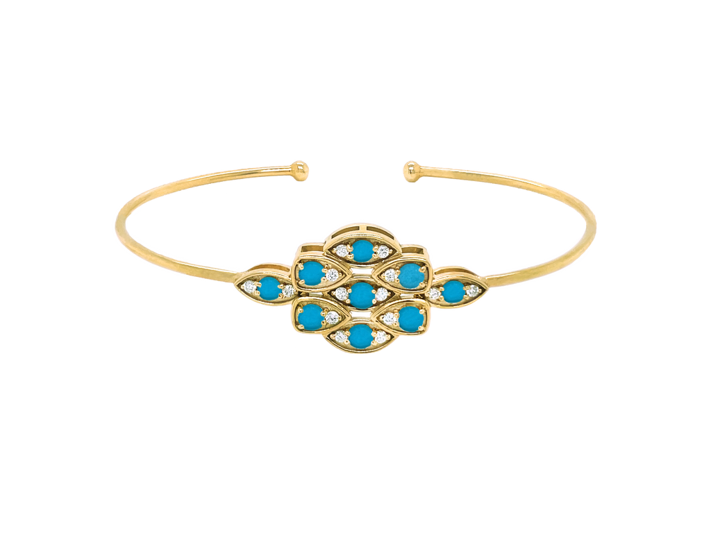 Turquoise Diamond Bloom Bangle