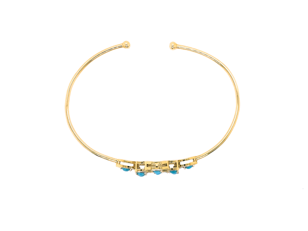 Turquoise Diamond Bloom Bangle