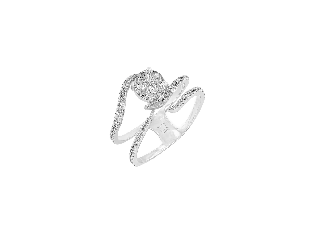 White Twist Illusion Ring