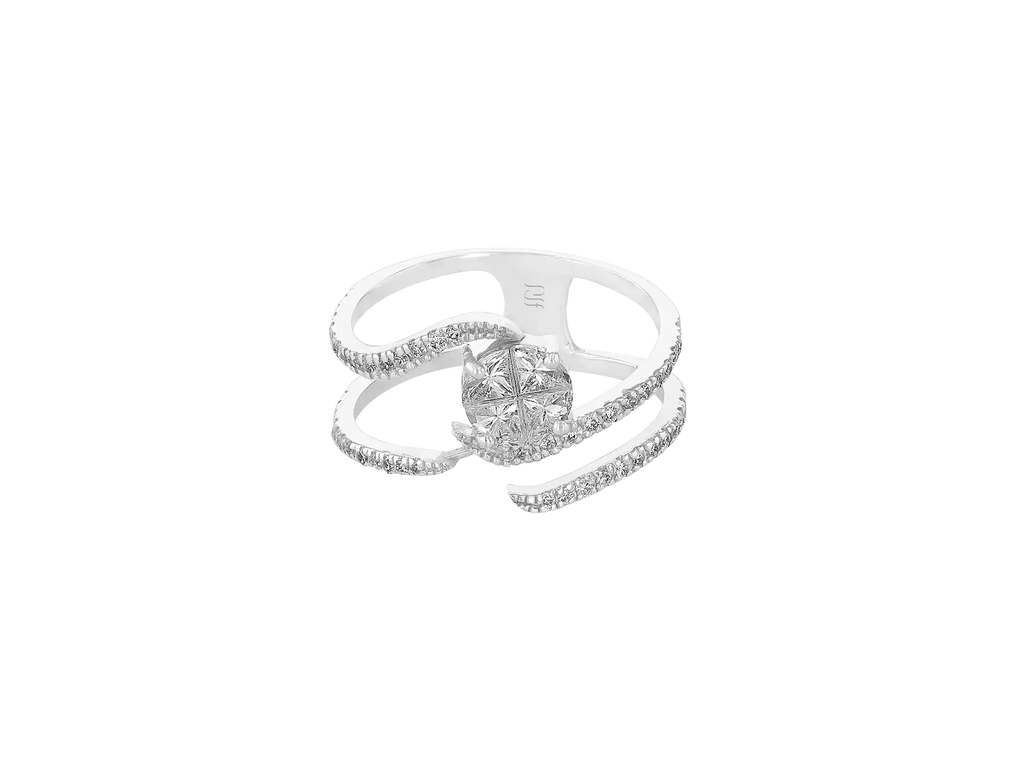 White Twist Illusion Ring