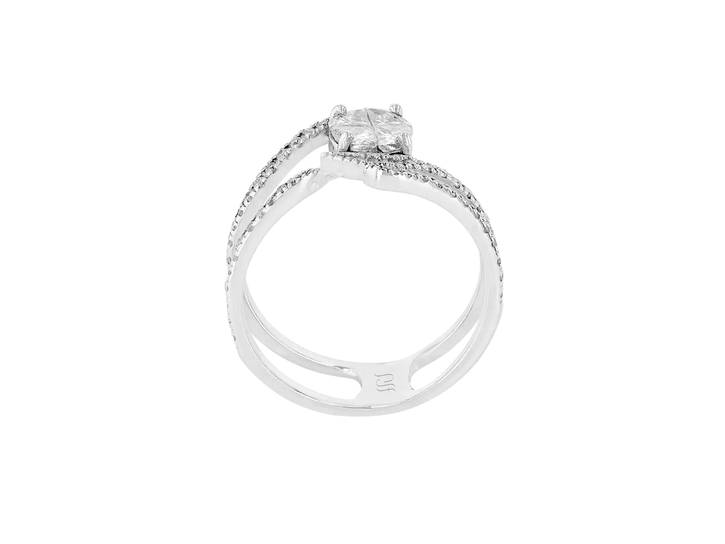 White Twist Illusion Ring