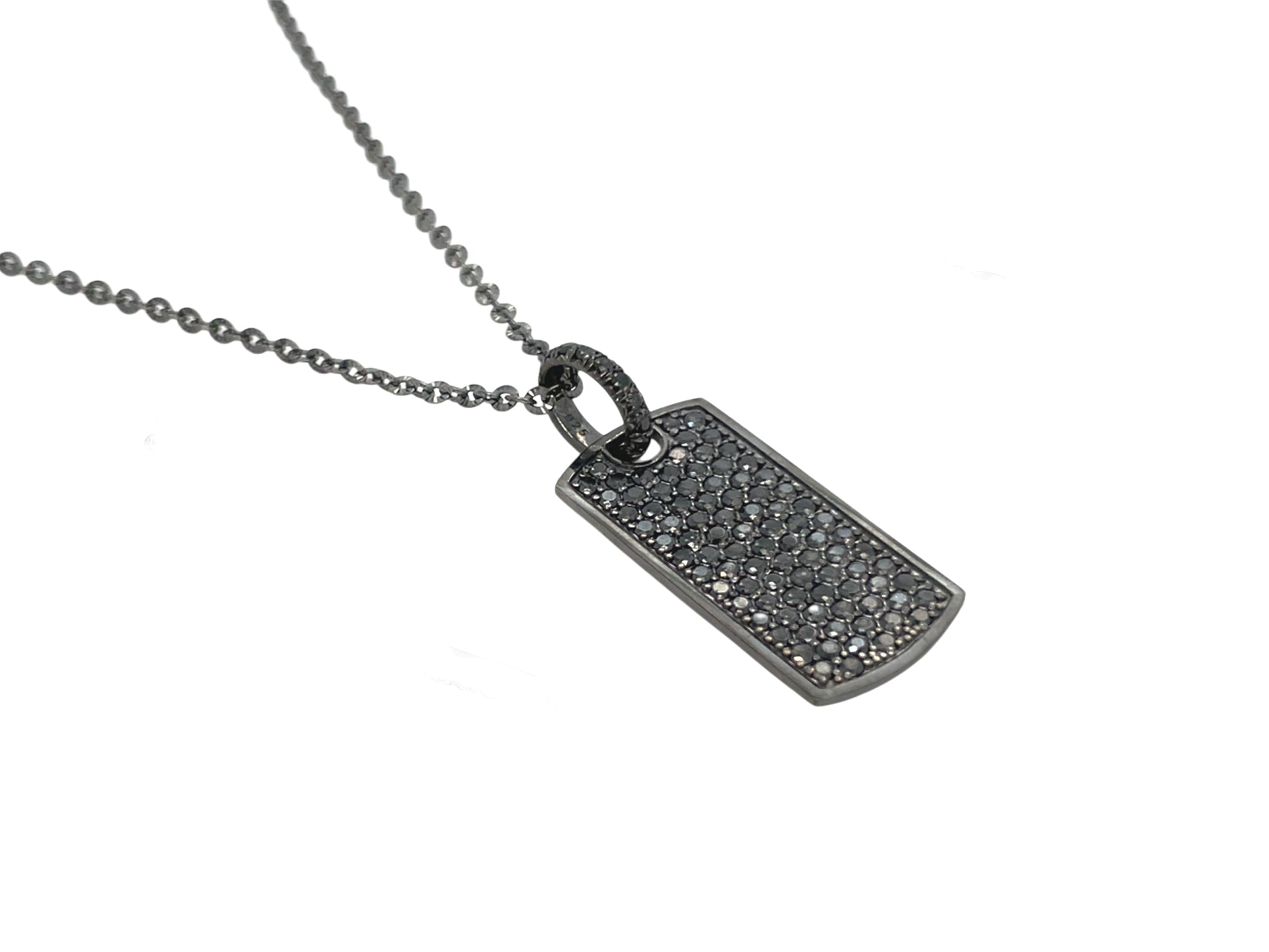 Black on Black Tag Necklace