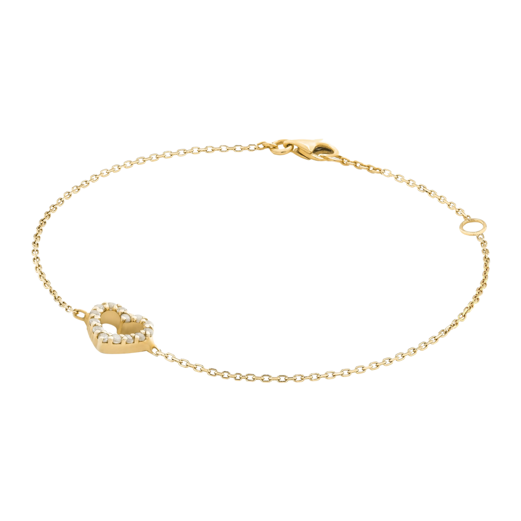 Diamond Heart Chain Bracelet