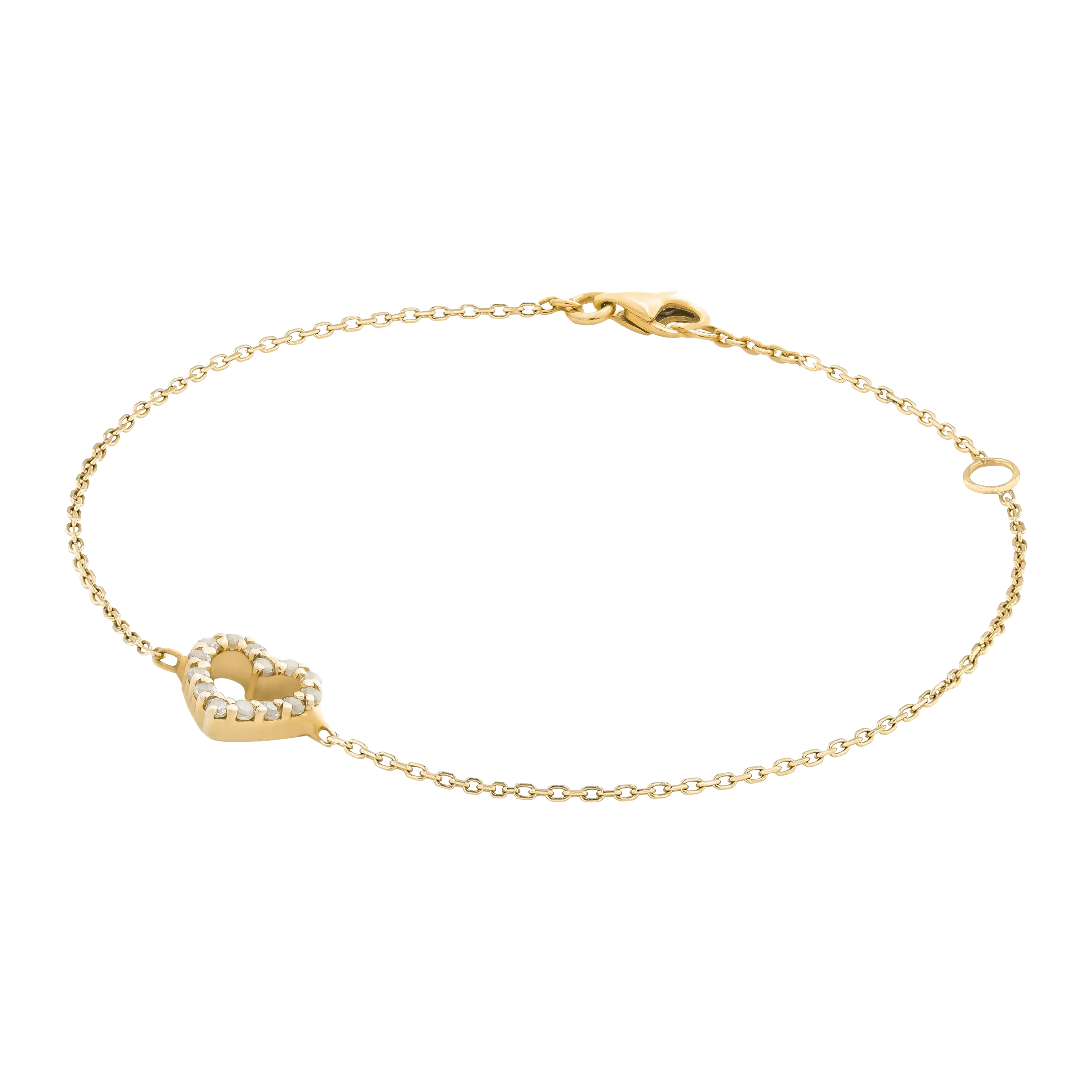 Diamond Heart Chain Bracelet