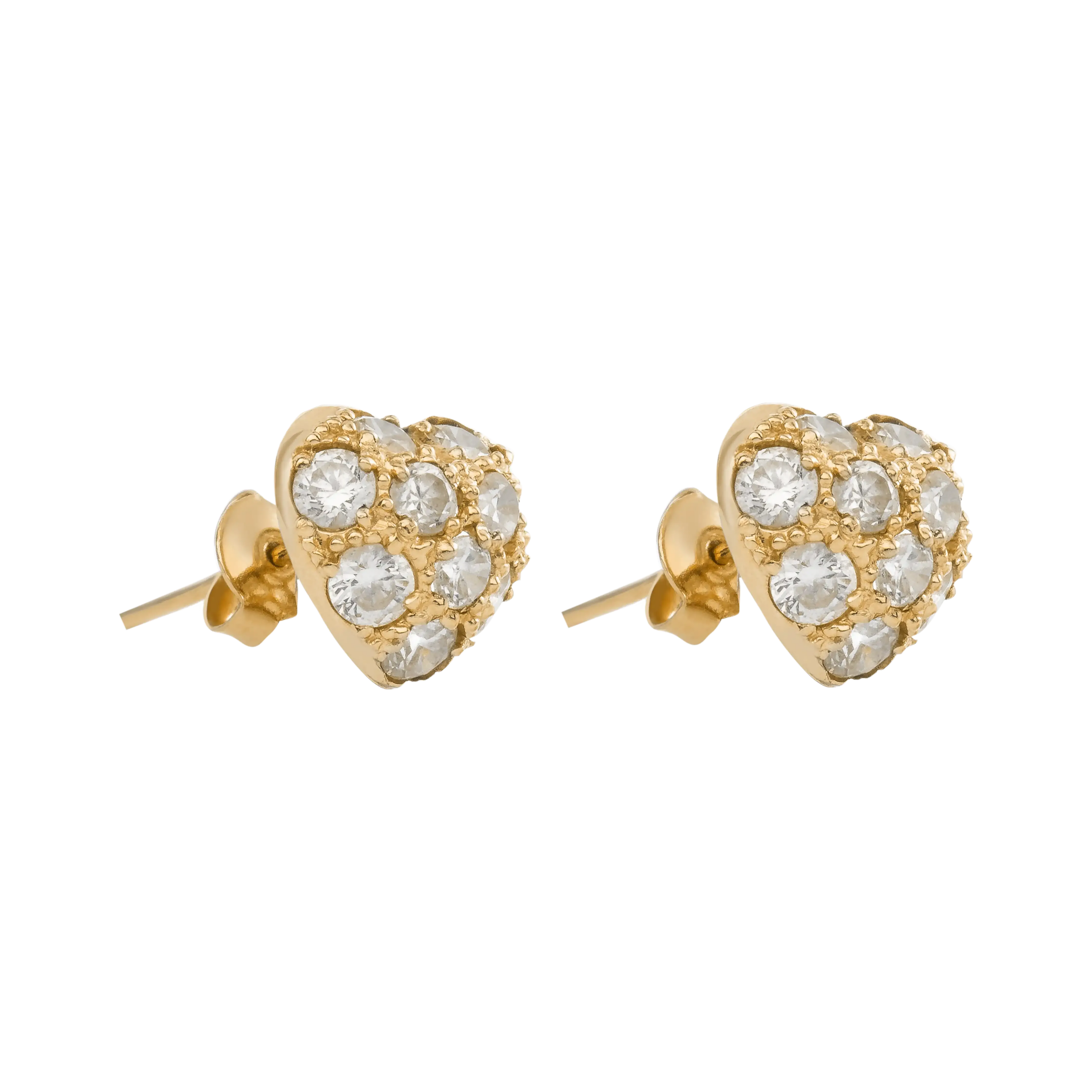 Diamond Cluster Heart Earrings