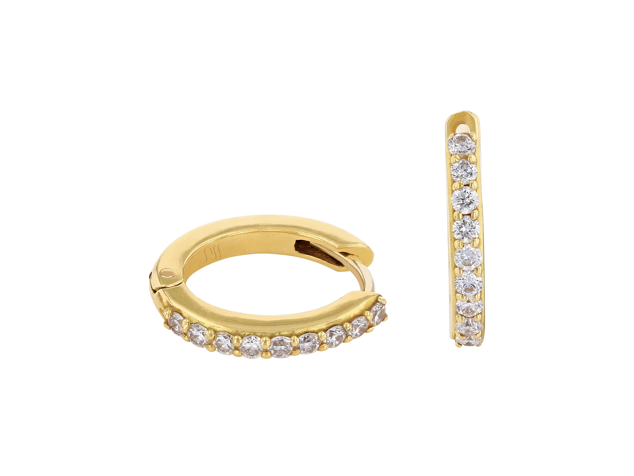 Diamond Pave Oval Hoops
