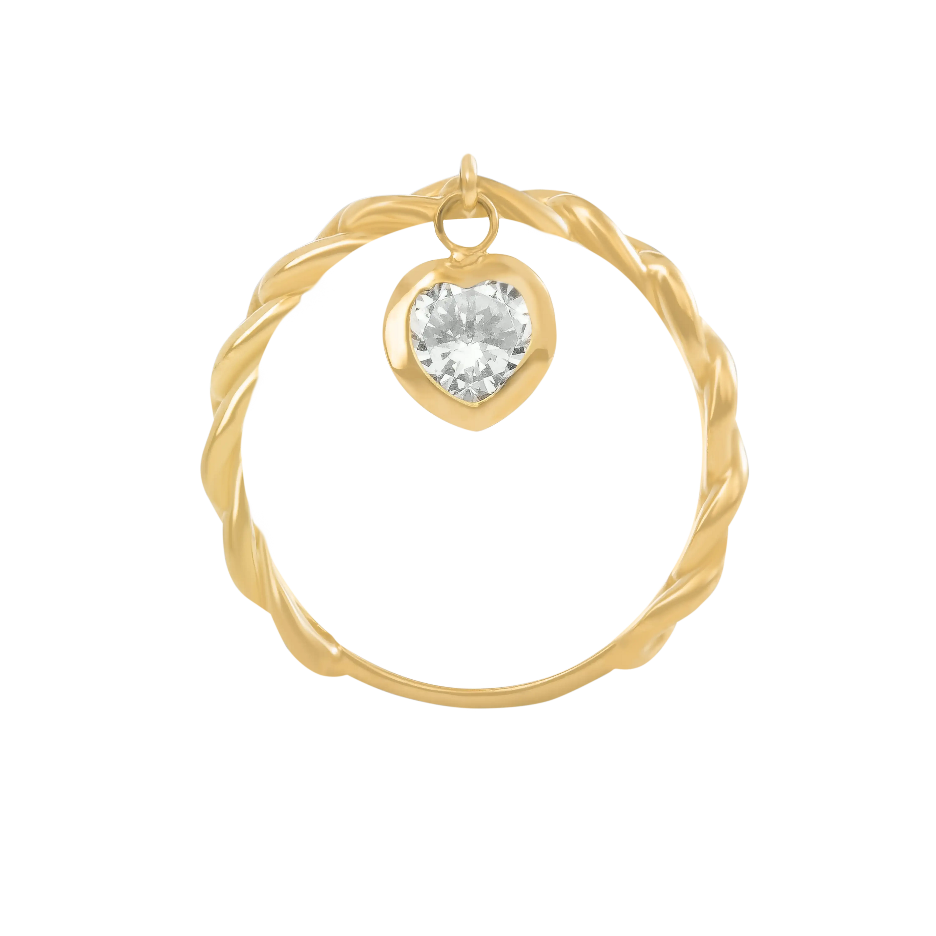 Heart Diamond Cuban Link Ring