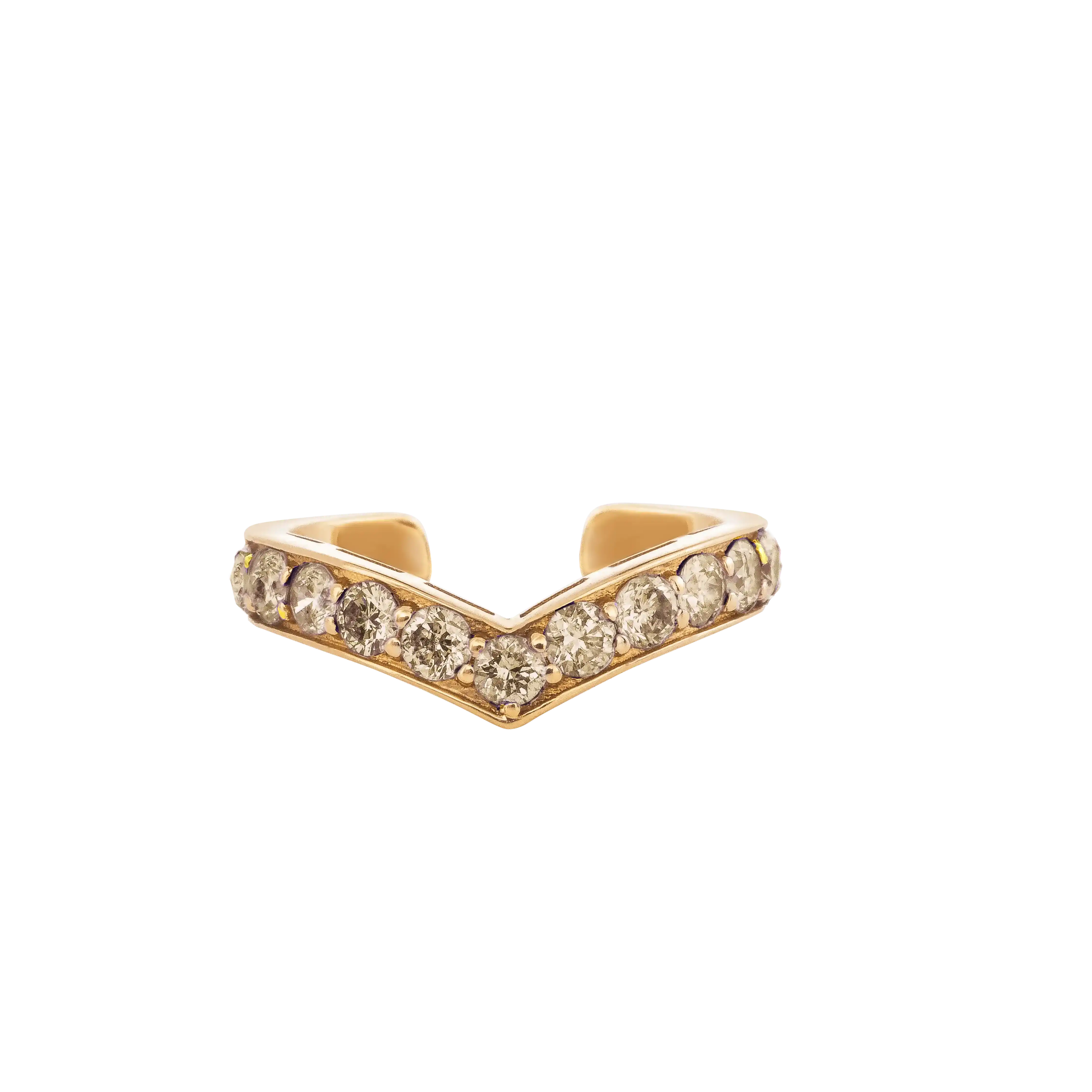 Brown Diamond Ring Cuff