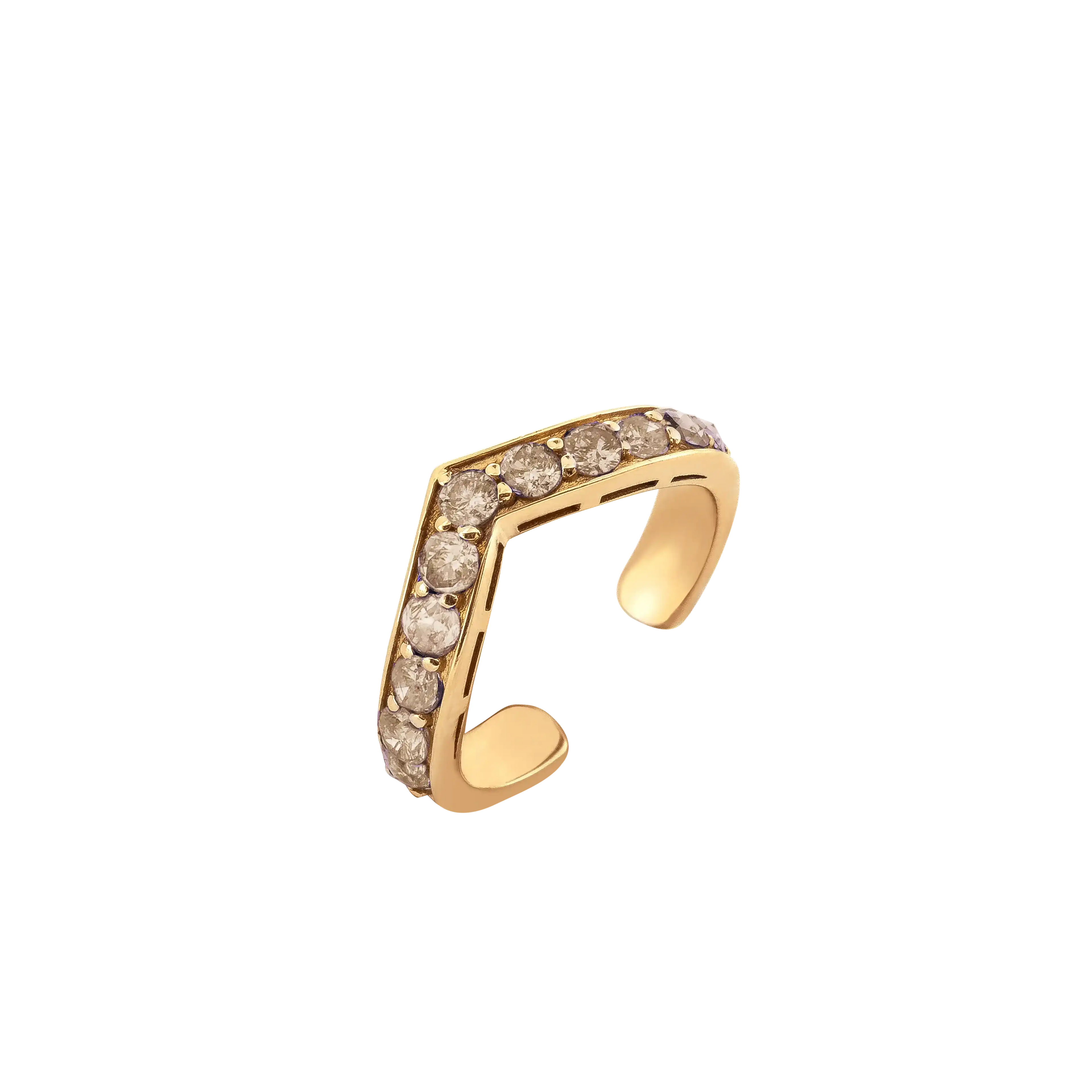 Brown Diamond Ring Cuff